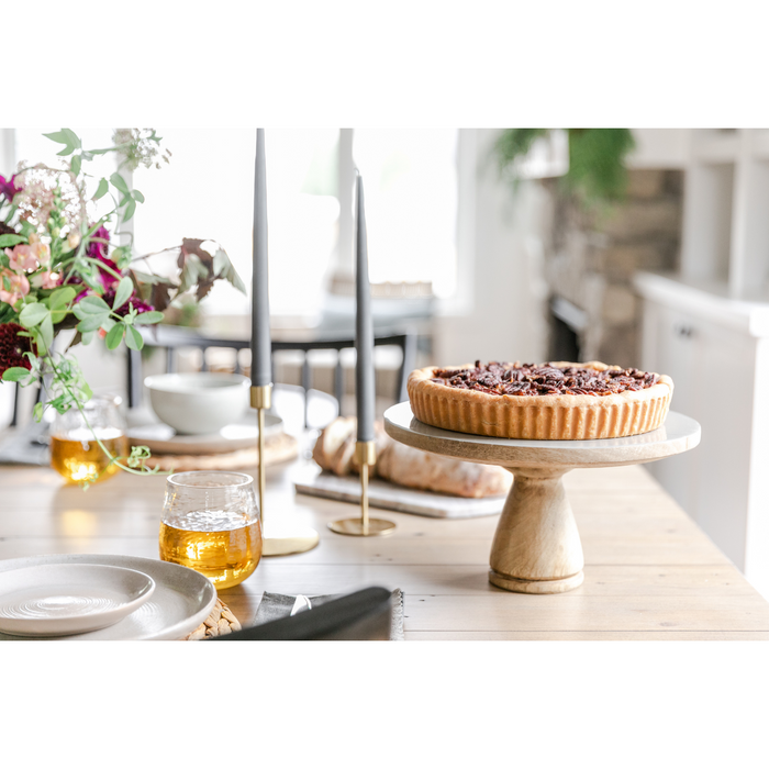 ENAMEL MANGO WOOD CAKE STAND