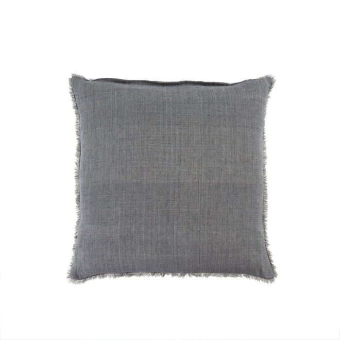 LINA LINEN PILLOW - STEEL GREY