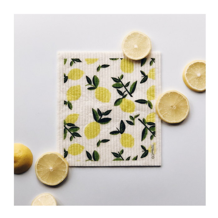 SPONGE CLOTH & TEA TOWEL GIFT SET - CITRUS LEMON