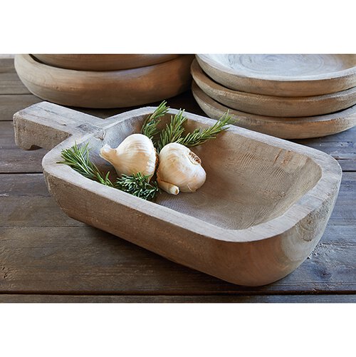 PAULOWNIA HANDLED TRAY, GREY