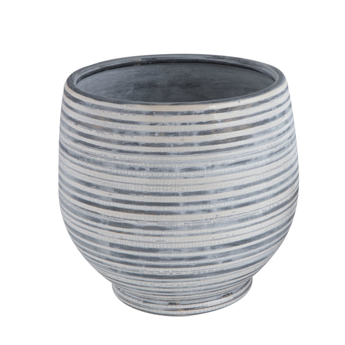 GREY STRIPE PLANTER