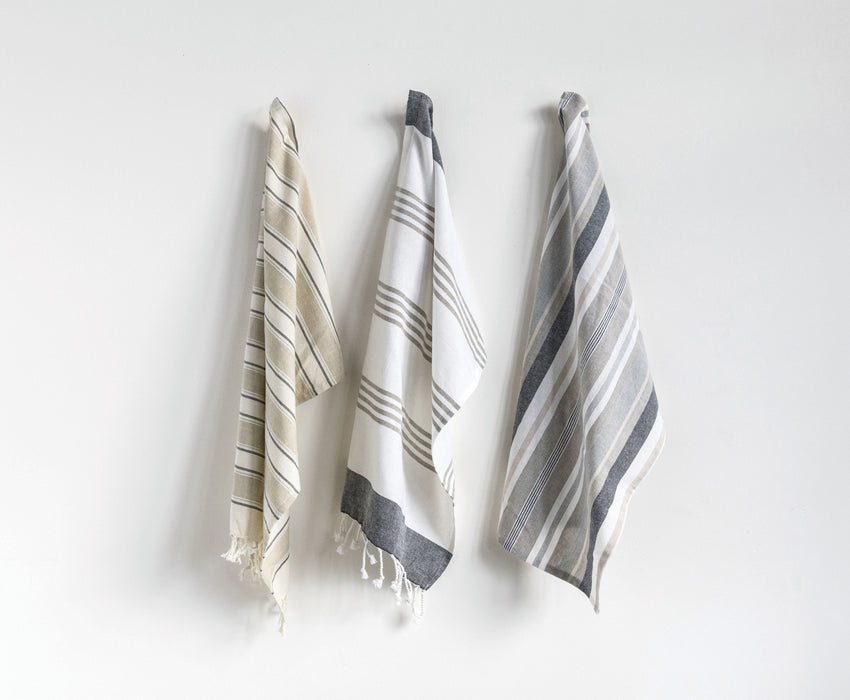 STRIPED TEA TOWELS SET OF 3