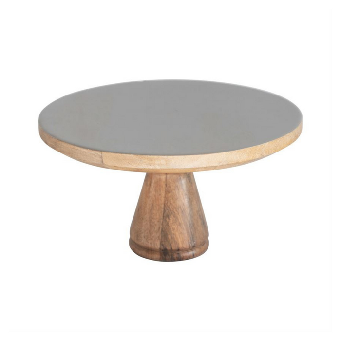 ENAMEL MANGO WOOD CAKE STAND