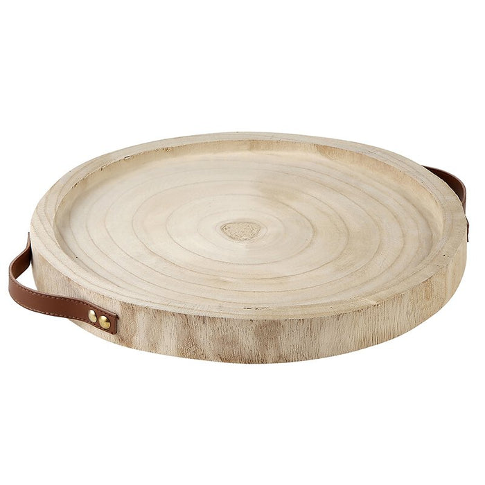 PAULOWNIA & LEATHER TRAY