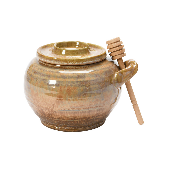 MAE STONEWARE HONEY POT WITH DIPPER