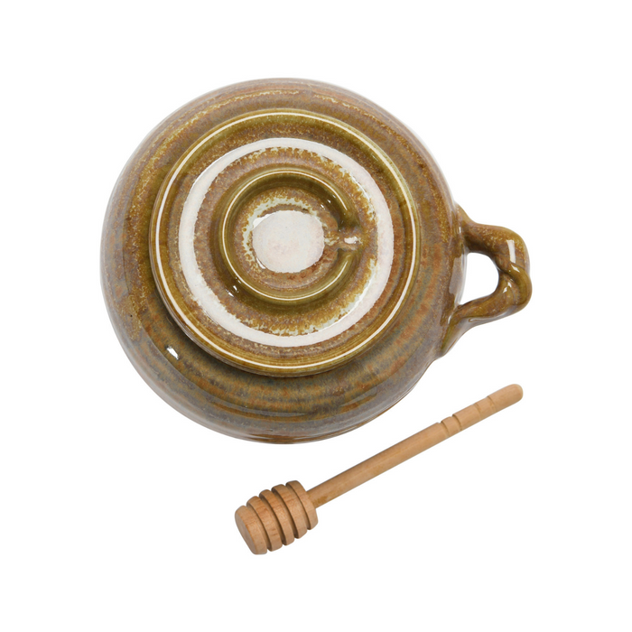 MAE STONEWARE HONEY POT WITH DIPPER