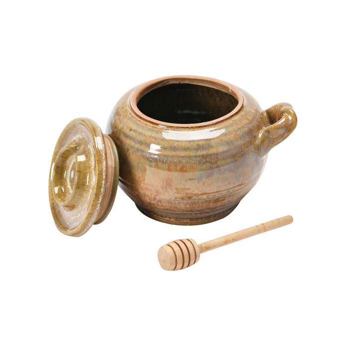 MAE STONEWARE HONEY POT WITH DIPPER