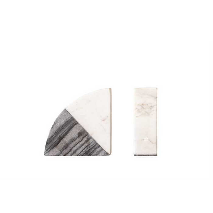 TWO-TONED MARBLE BOOKENDS