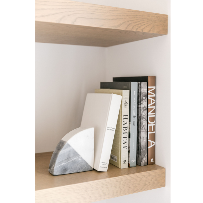 TWO-TONED MARBLE BOOKENDS