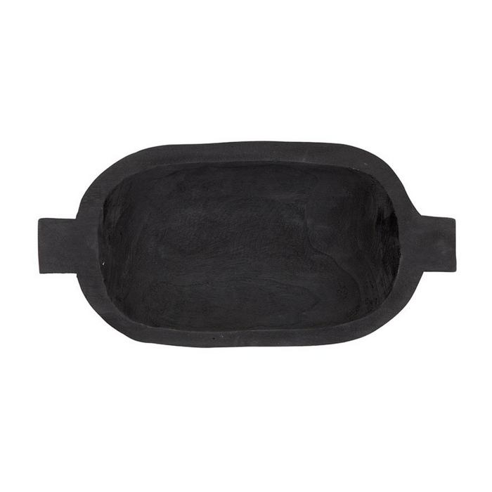 PAULOWNIA DOUBLE HANDLE TRAY, BLACK