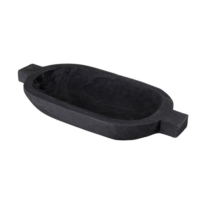 PAULOWNIA DOUBLE HANDLE TRAY, BLACK