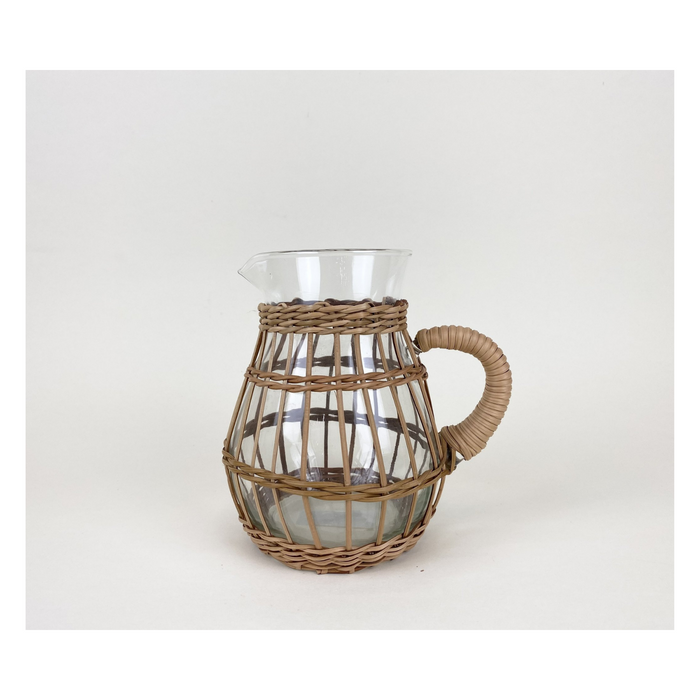 RATTAN CAGE PITCHER TALL