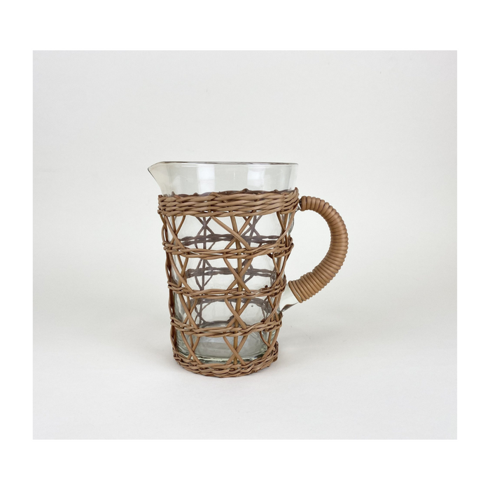 RATTAN CAGE PITCHER WIDE