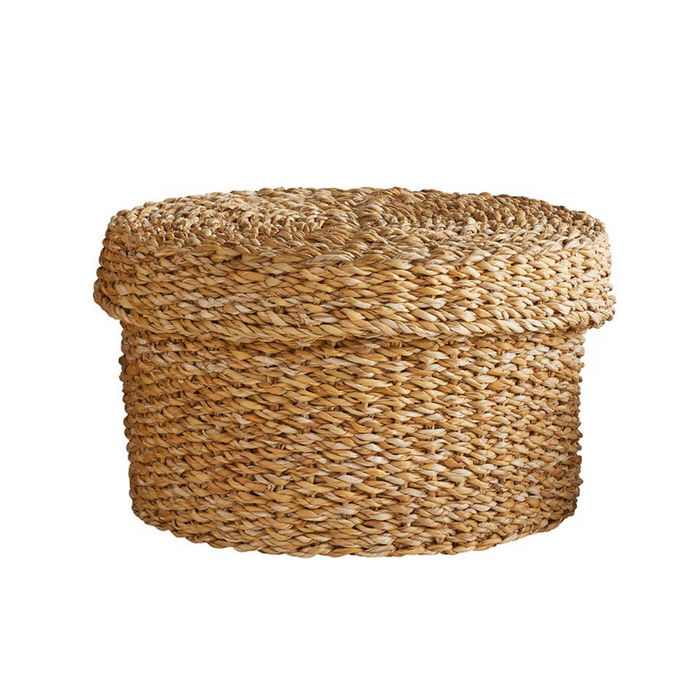 ROUND SEAGRASS BASKETS WITH LID