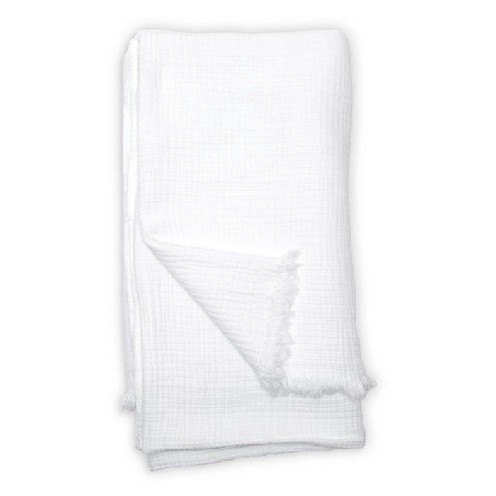 CRINKLE MUSLIN BED COVER - WHITE