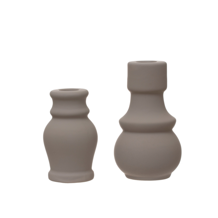 TYSON STONEWARE CANDLE HOLDER SET